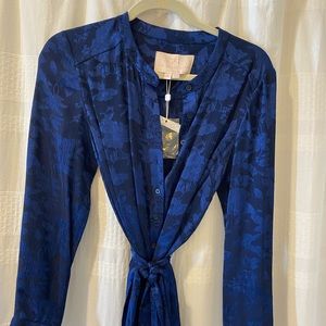 Gal Meets Glam blue floral midi dress